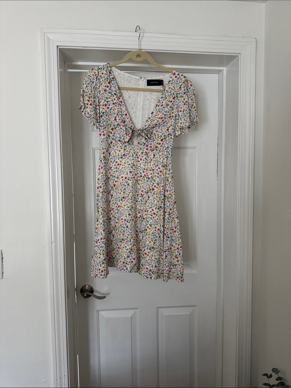 Minkpink Floral Tie-Front Mini Dress